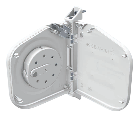 Eckermann Mini-Gurtwickler 18022E, Lochabstand 154mm ohne Gurt, f&uuml;r 12-15mm Gurtband