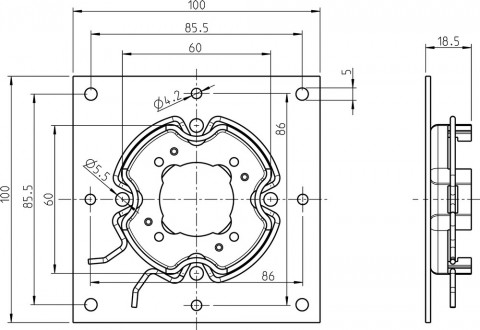 Rademacher Click-Antriebslager 4015K-01 f&uuml;r VEKA und EXTE Aufsatzrollladenk&auml;sten (94401501)