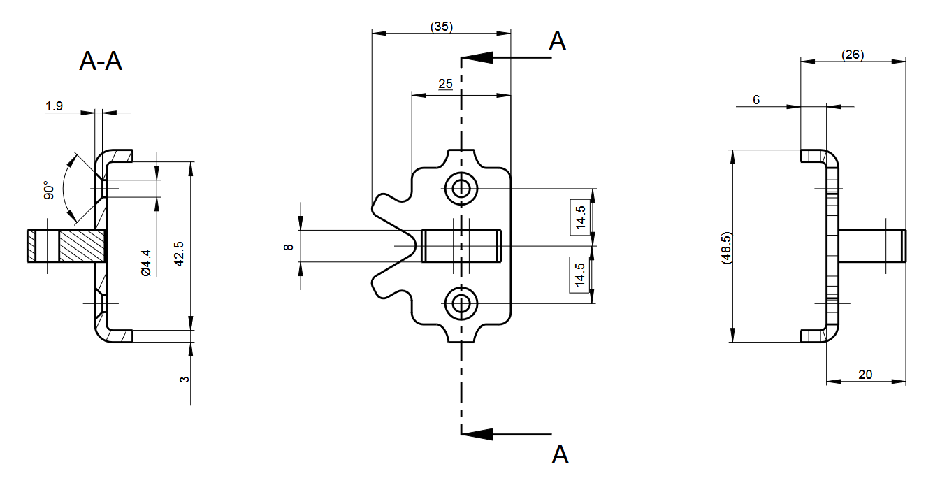 Somfy Antriebslager f&uuml;r VR-/RH-Antriebe (9014556)