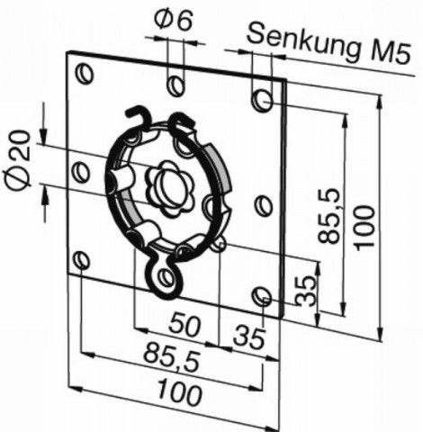 Antriebslager - Flansch-Antriebslager quadratisch (9763608)