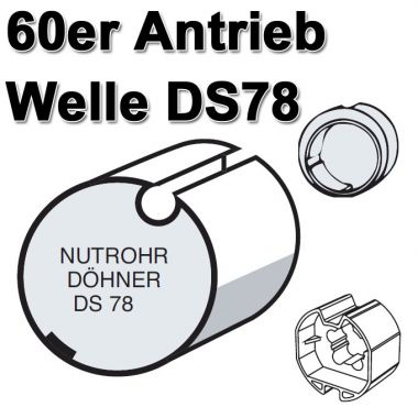 Somfy Adapter u. Mitnehmer 78er Rundnutwelle f&uuml;r LT60-Antriebe